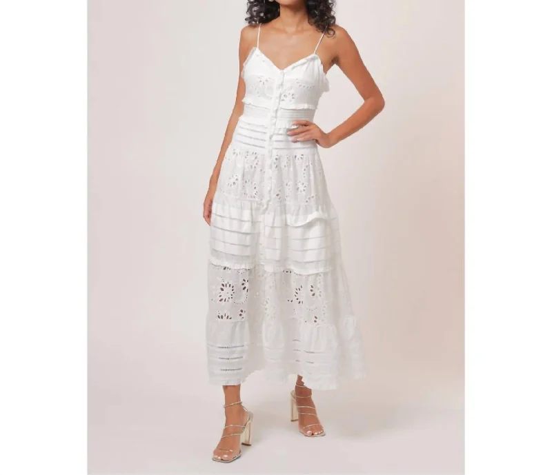 Special Offer Pixie Eyelet Maxi Dress In White