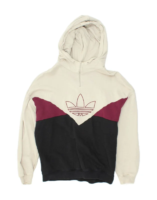 Members Only ADIDAS Womens Oversized Graphic Zip Neck Hoodie Jumper UK 12 Medium Black Members Only ADIDAS Womens Oversized Graphic Zip Neck Hoodie Jumper UK 12 Medium Black