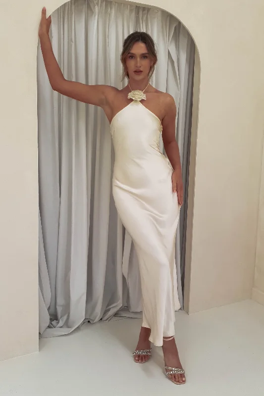Deal of the Week Heather Soft Satin Maxi Dress | Champagne