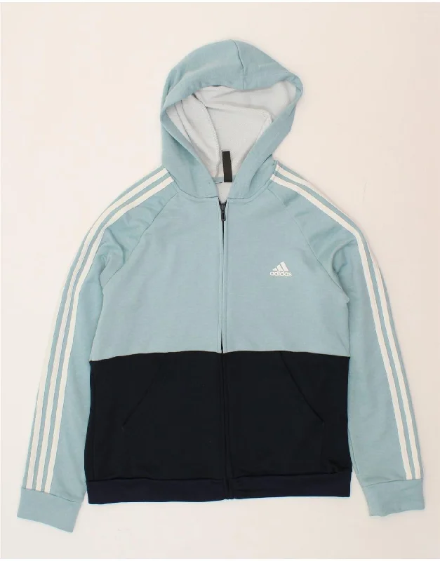 Limited Time Offer ADIDAS Womens Zip Hoodie Sweater UK 20/22 XL Blue Colourblock
