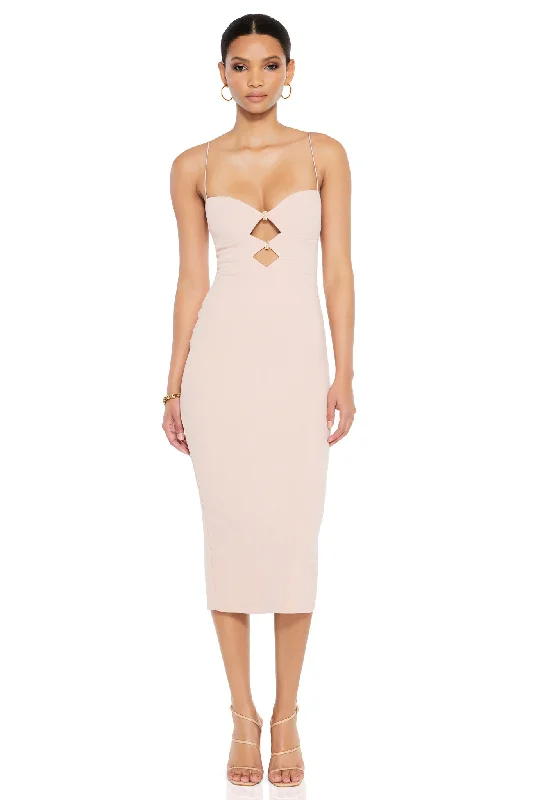 Midnight Madness Nookie Muse Midi Dress - Nude