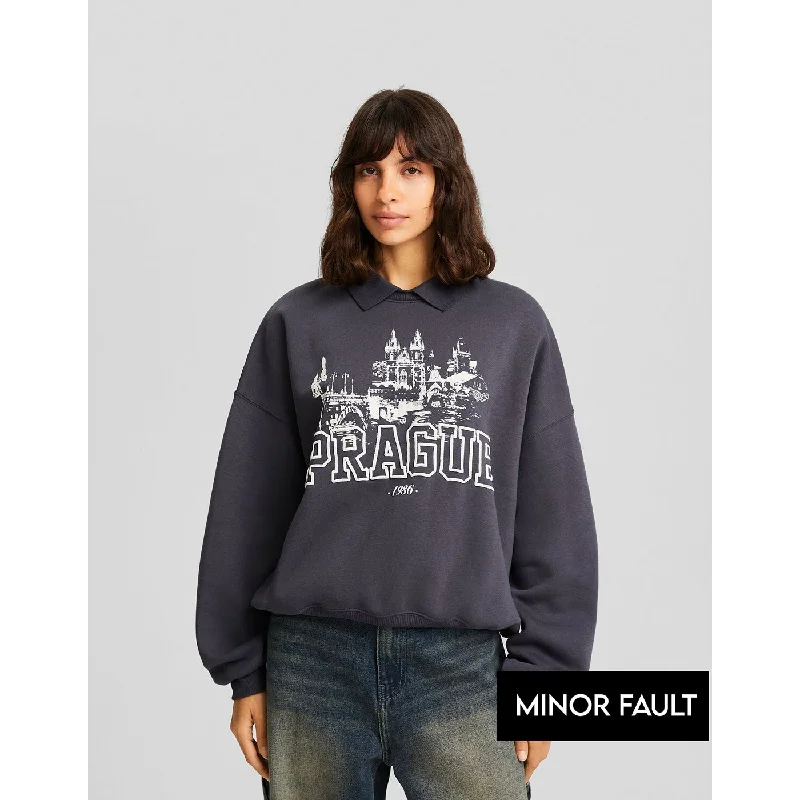 Markdown Madness (Minor Fault) Grey Printed Sweatshirt