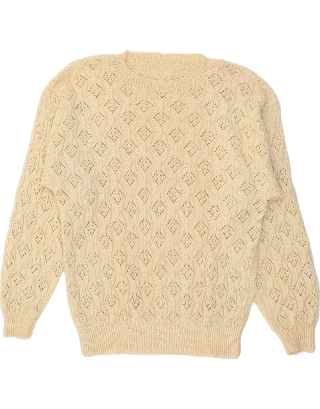 Massive Deals VINTAGE Womens Crew Neck Jumper Sweater UK 16 Large Beige Argyle/Diamond Massive Deals VINTAGE Womens Crew Neck Jumper Sweater UK 16 Large Beige Argyle/Diamond