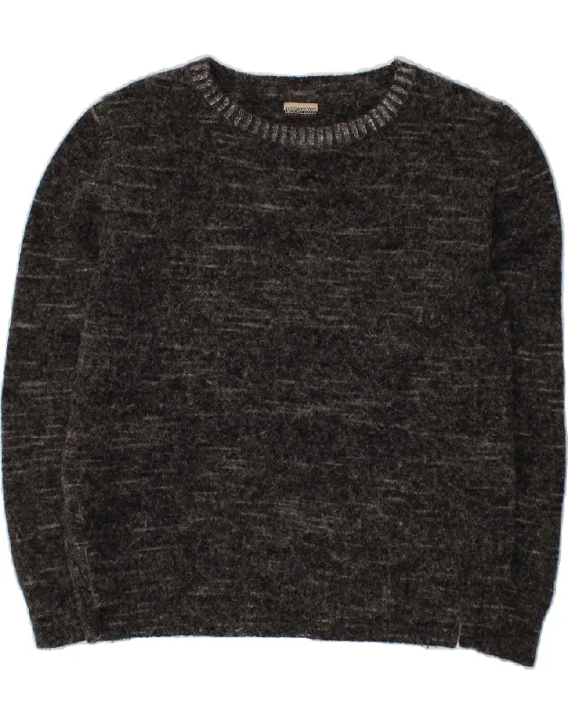Act Now NAPAPIJRI Womens Oversized Boat Neck Jumper Sweater UK 10 Small Grey