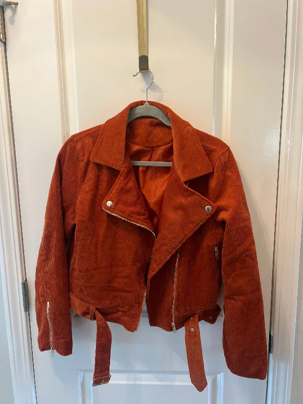 New Arrival Corduroy Moto Jacket Size Women’s Size Medium Rust Orange