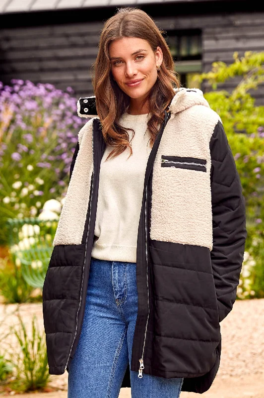 Quick Sale Petra Coat | Black/Taupe