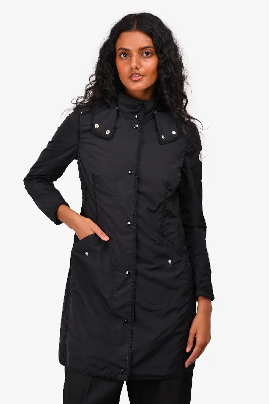 Special Savings Moncler Black Nylon 'Argelia' Shell Jacket with Detachable Hood Size 0