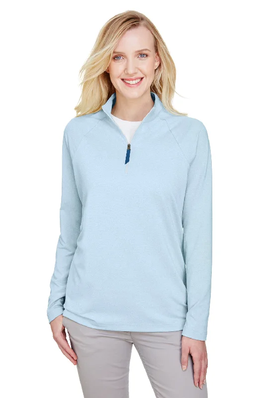 Special Buy Devon & Jones Womens CrownLux Clubhouse Performance Moisture Wicking 1/4 Zip Sweatshirt - Ocean Blue
