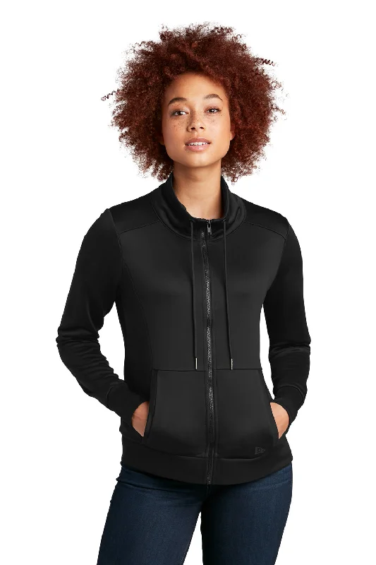 Special Price New Era Womens Performance Terry Full Zip Sweatshirt w/ Pockets - Black