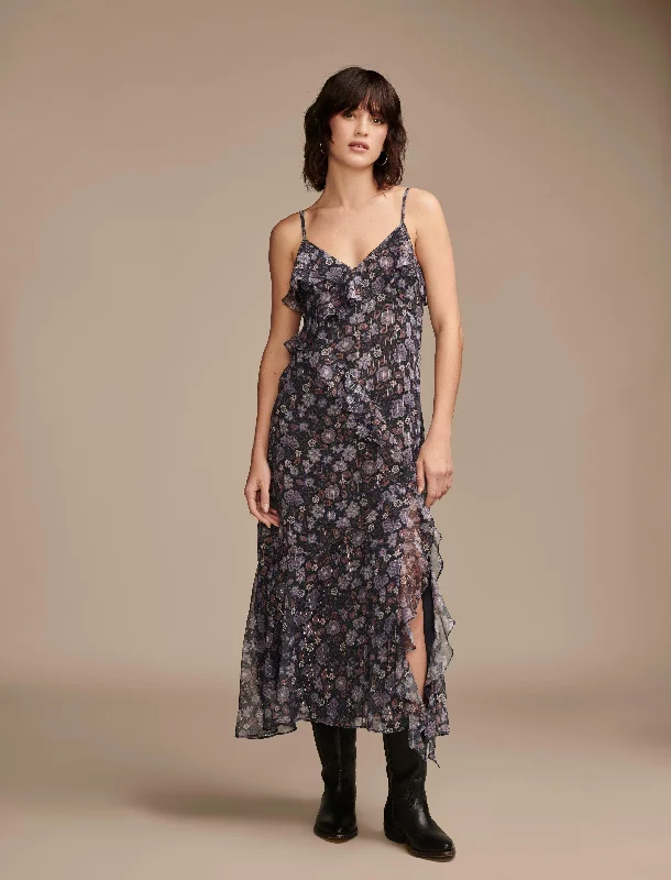 Epic Deals Lucky Brand Women's Ruffle V Neck Midi