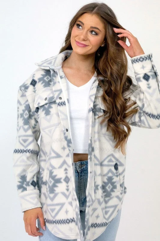Don’t Miss Out Tribal Fleece Shacket
