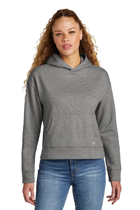 Price Cut New Era Womens Comeback Fleece Hooded Sweatshirt Hoodie w/ Pouch Pocket - Heather Dark Grey