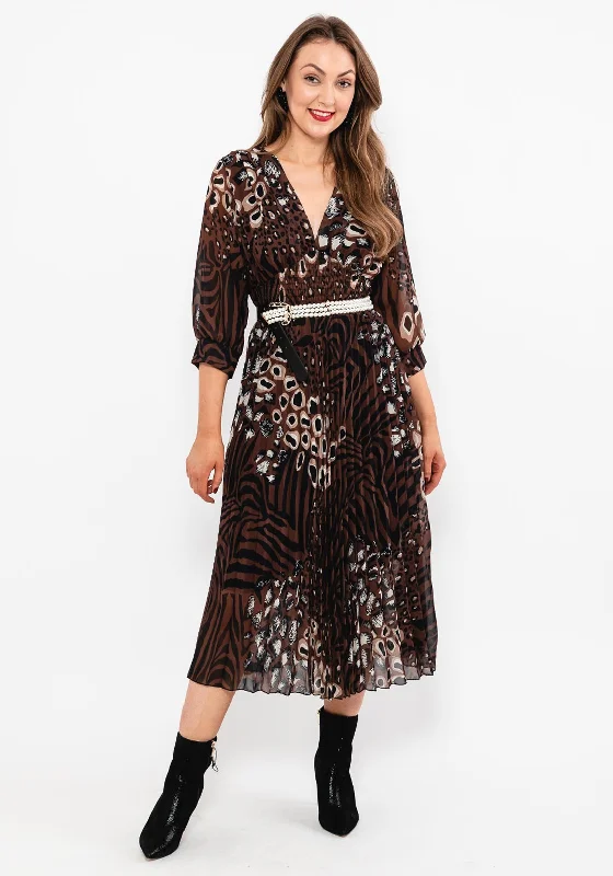 Final Markdown Seventy1 One Size Animal Print Dress, Brown