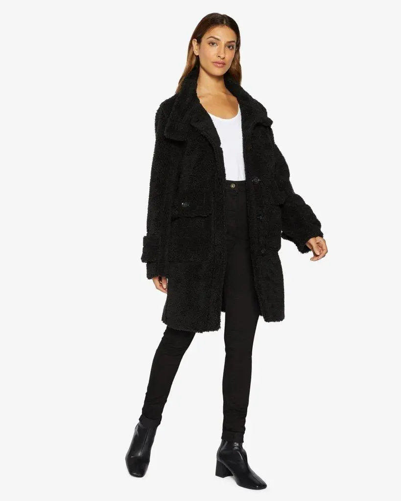Savings Galore Julie High Neck Borg Teddy Coat