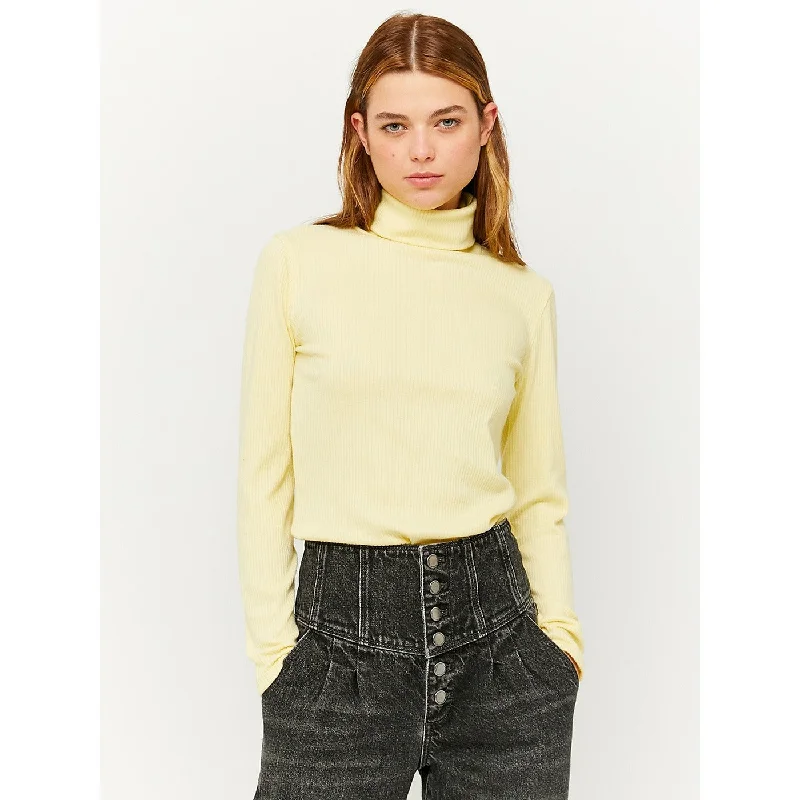 Exclusive Online Offer TW Lemon Roll Neck Ribbed Top