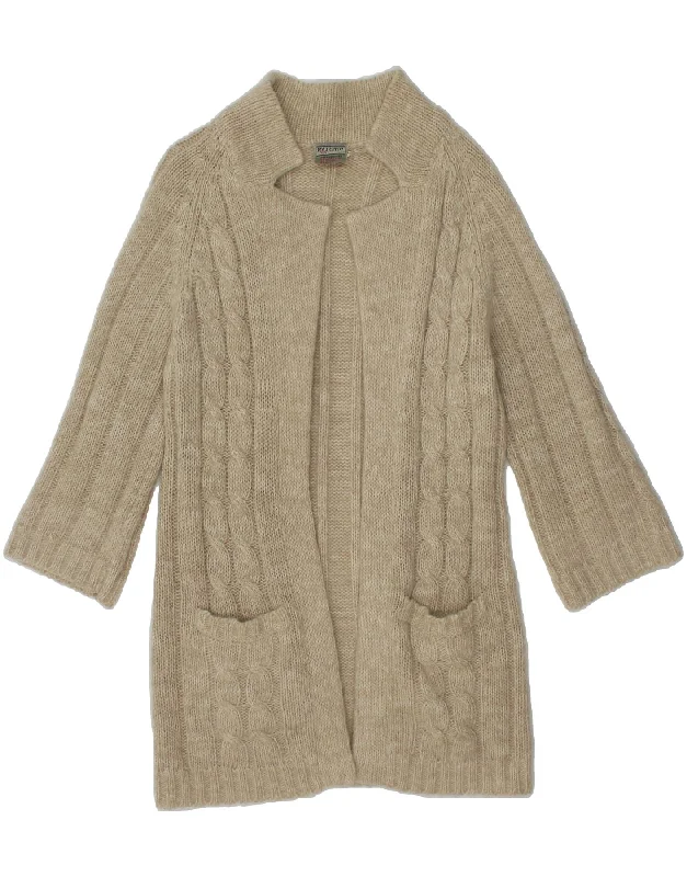 Major Savings MAJESTIC Womens Longline Cardigan Sweater UK 10 Small Beige Mohair