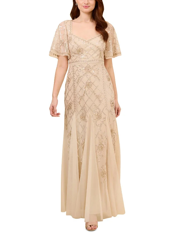 Online Only Womens Open Chest Maxi Evening Dress