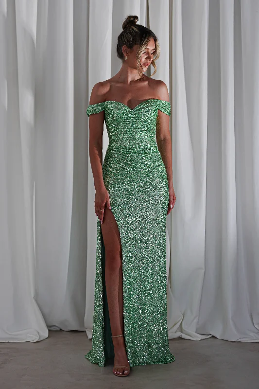Limited Availability Vilma Sequin Mermaid Gown | Mint Green