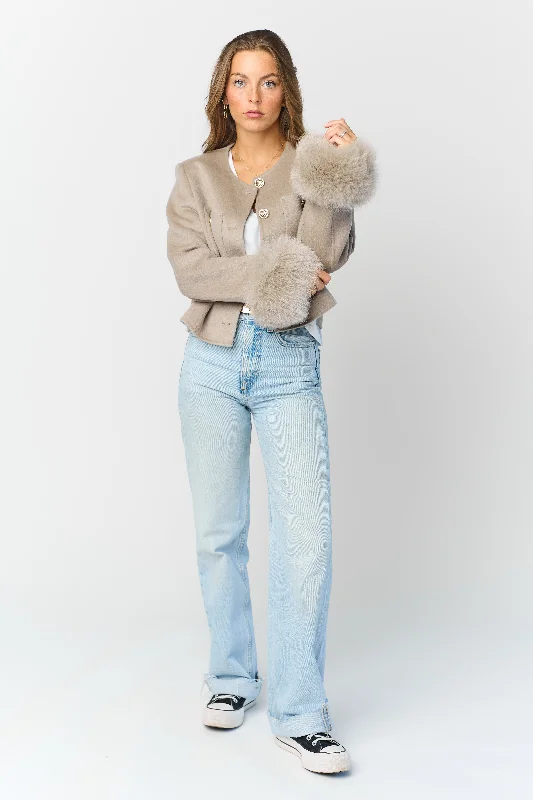 Incredible Offers Mathilda Cashmere Jacket - Greige