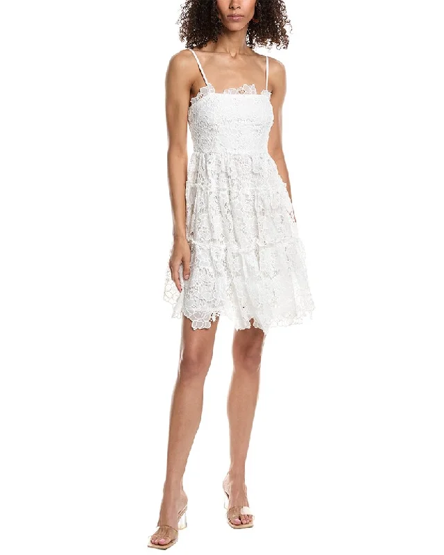 Anniversary Sale Beulah Lace Silk-Blend Mini Dress