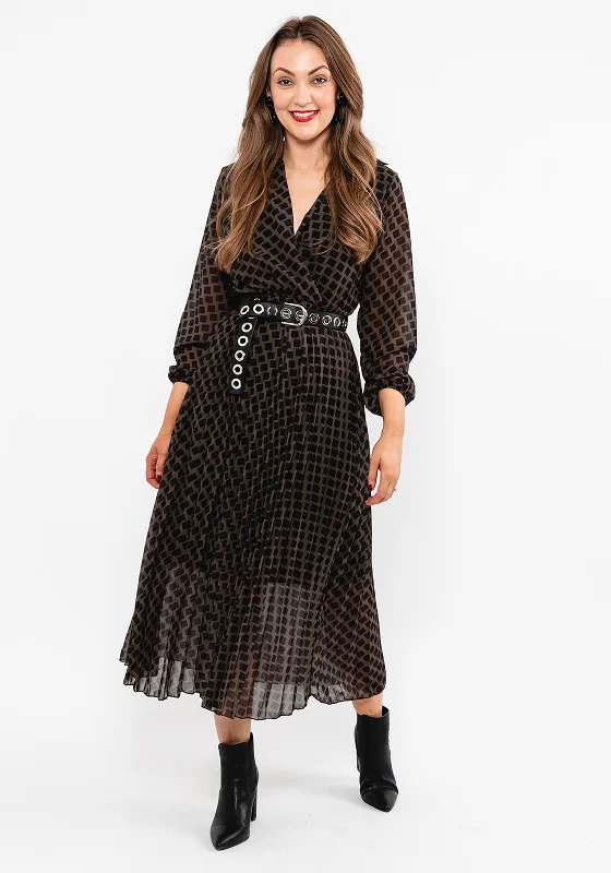 Deep Discounts Seventy1 One Size Square Print Maxi Dress, Khaki