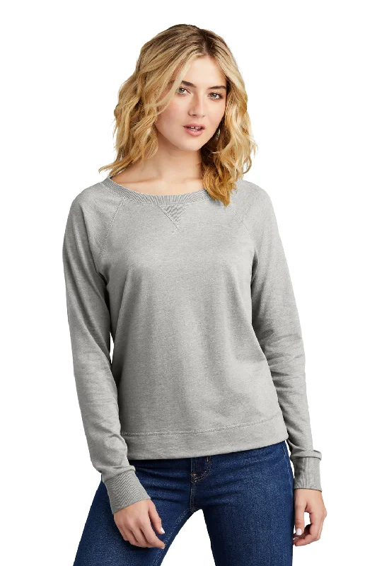 Quick Sale District Womens French Terry Crewneck Sweatshirt - Heather Light Grey