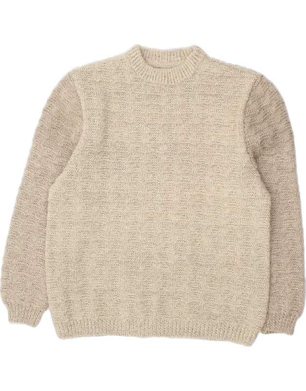 Final Markdown VINTAGE Womens Crew Neck Jumper Sweater UK 16 Large Beige