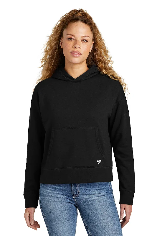 Savings Galore New Era Womens Comeback Fleece Hooded Sweatshirt Hoodie w/ Pouch Pocket - Black
