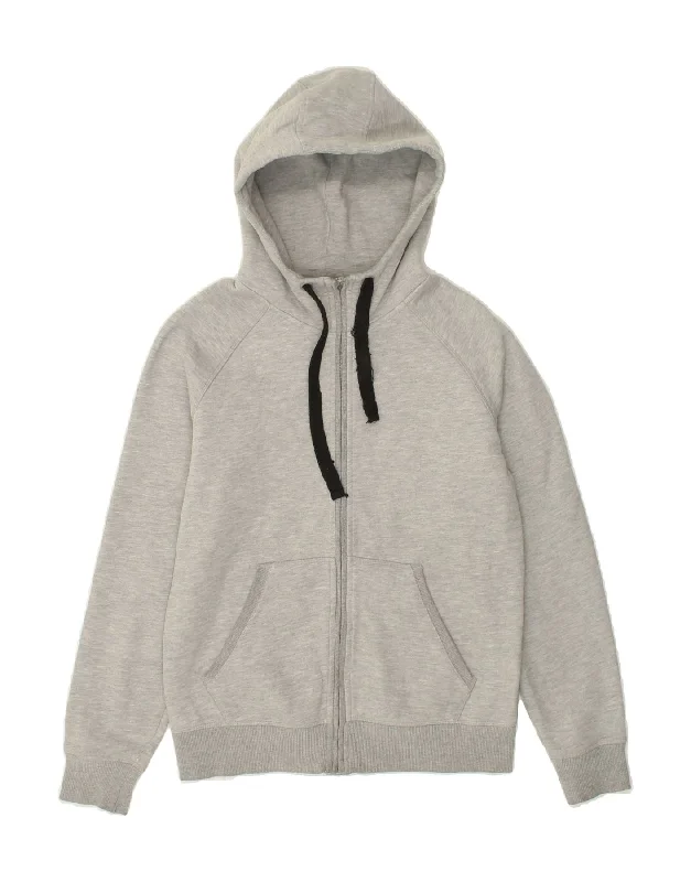 Stock Clearance ADIDAS Womens Zip Hoodie Sweater UK 14 Large Grey Cotton