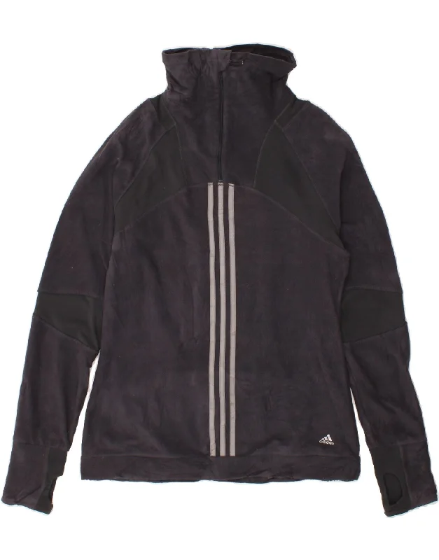 Fantastic Offers ADIDAS Womens Zip Neck Fleece Jumper UK 18 XL Navy Blue Colourblock Fantastic Offers ADIDAS Womens Zip Neck Fleece Jumper UK 18 XL Navy Blue Colourblock