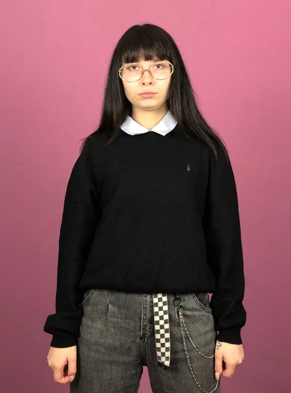 Act Fast 90s Polo Ralph Lauren Vintage Women's Sweater - XL Black Wool