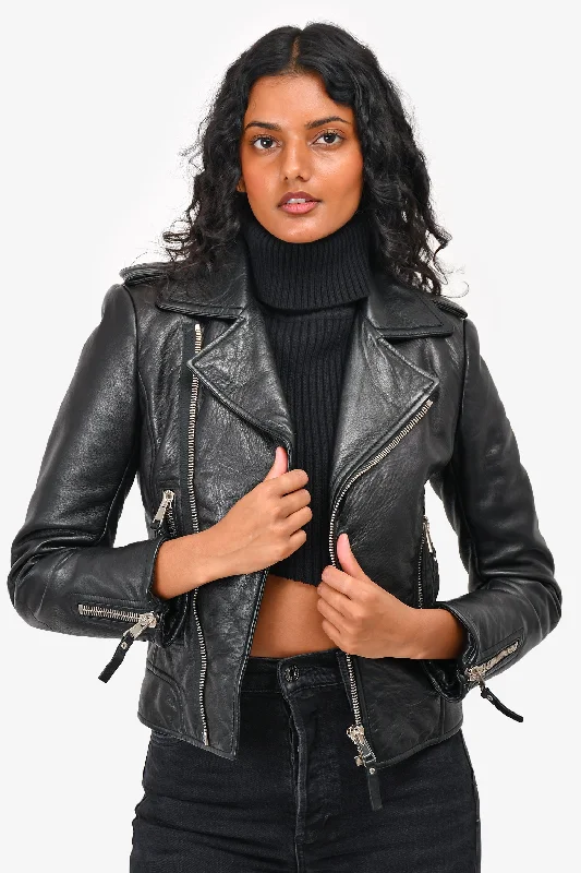 Stock Clearance Balenciaga Black Leather Biker Jacket Size 36