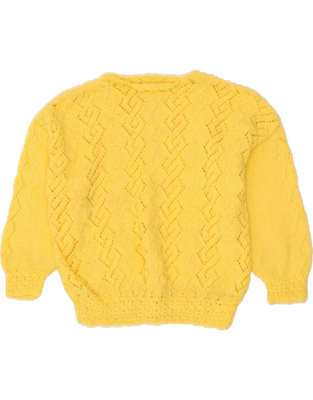 Discount Mania VINTAGE Womens Crew Neck Jumper Sweater UK 14 Large Yellow