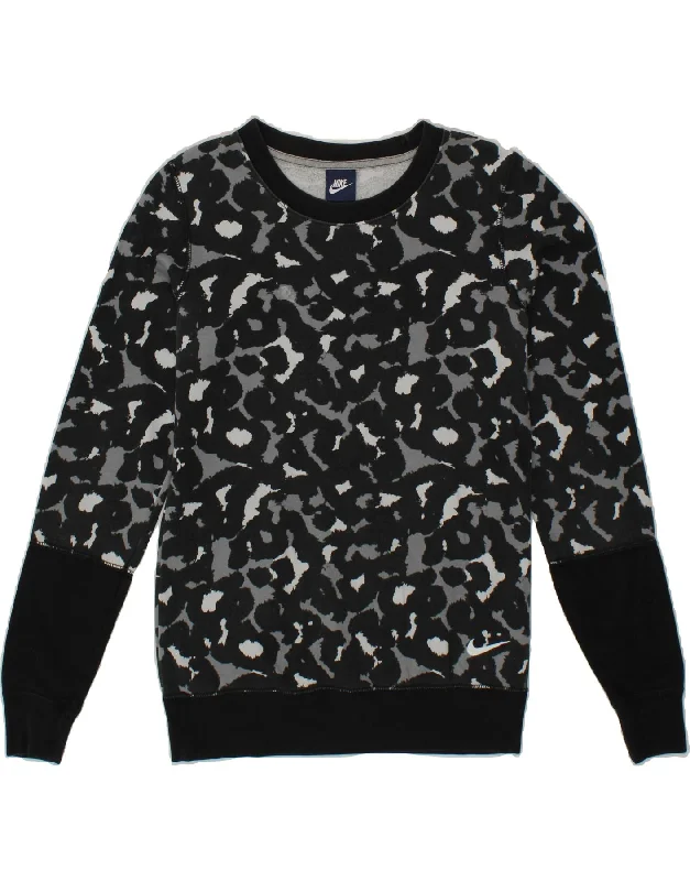 Unbeatable Prices NIKE Womens Sweatshirt Jumper UK 10 Small Black Animal Print Cotton Unbeatable Prices NIKE Womens Sweatshirt Jumper UK 10 Small Black Animal Print Cotton