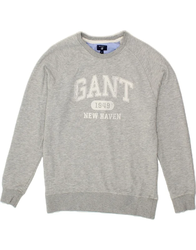 Price Smash GANT Womens New Haven Graphic Sweatshirt Jumper UK 14 Medium Grey Cotton Price Smash GANT Womens New Haven Graphic Sweatshirt Jumper UK 14 Medium Grey Cotton