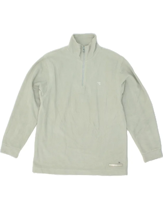 Special Offer DIADORA Womens Zip Neck Fleece Jumper UK 14 Medium Green Polyester