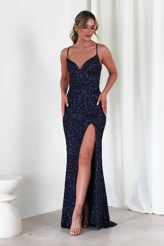 Buy Now Clarisse Bodycon Sequin Gown | Navy
