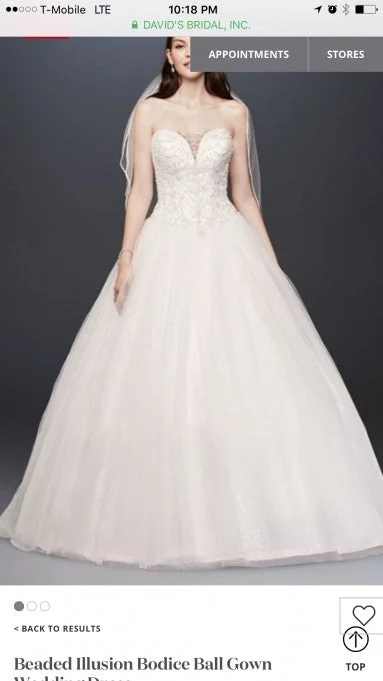 Markdowns David's Bridal Beaded Illusion Bodice Ballgown