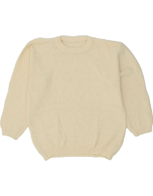 Steals and Deals VINTAGE Womens Crew Neck Jumper Sweater UK 18 XL Off White