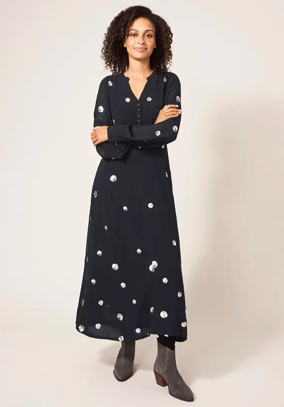 Must-Have Deals White Stuff Kate Sequin Spot Maxi Dress, Black