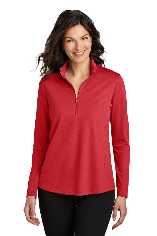 Low Prices Port Authority Womens Dry Zone Moisture Wicking Micro Mesh 1/4 Zip Sweatshirt - Rich Red